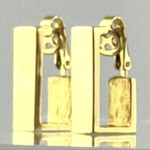 AVON Gold-tone Clip On Earrings Rectangular Huggie Style
